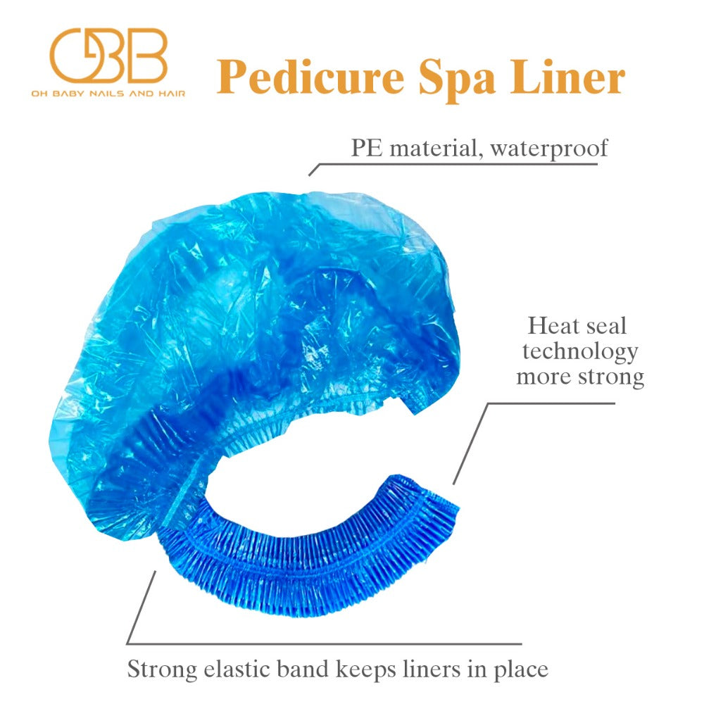 Disposable Pedicure Liners 400 Pack Single-Use HDPE Foot Bath Bowl Bags – Elastic Fit, Hygienic Nail Salon Foot Soak Liners for Professional
