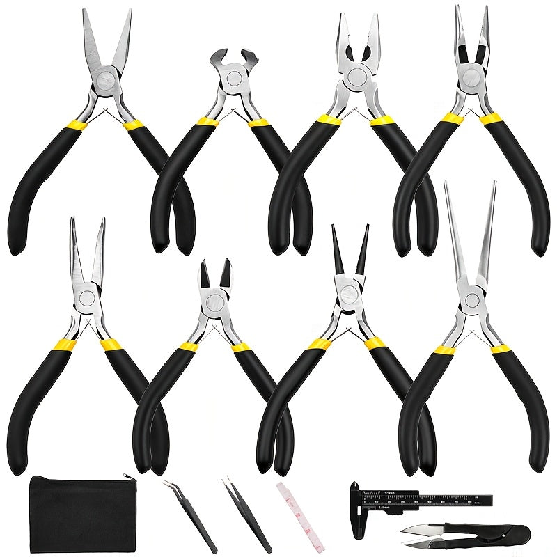 Jewelry Making Pliers Set 3/14pcs Tool Kit - Professional Round Nose, Flat Nose & Needle Nose Pliers