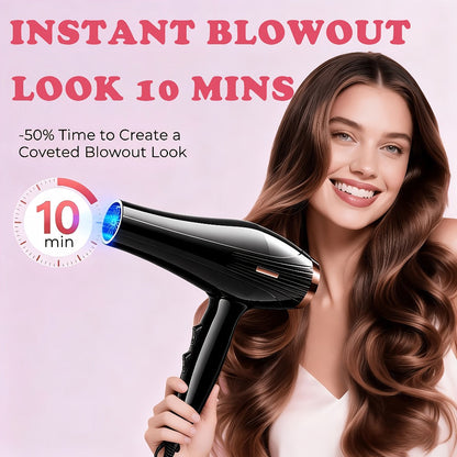 Handheld Hair Dryer with Six Color and Accessory-Package Selections, Rear Intake and Inline Plug Control