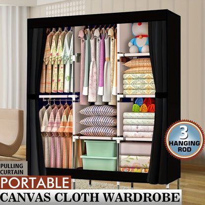 Portable Closet Wardrobe Organizer 71" Clothes Rack with Shelves, Freestanding Bedroom Storage Closet System