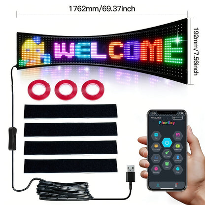 LED Matrix Panel Flexible Programmable Display – Bluetooth APP Control, USB Powered DIY LED Sign Board