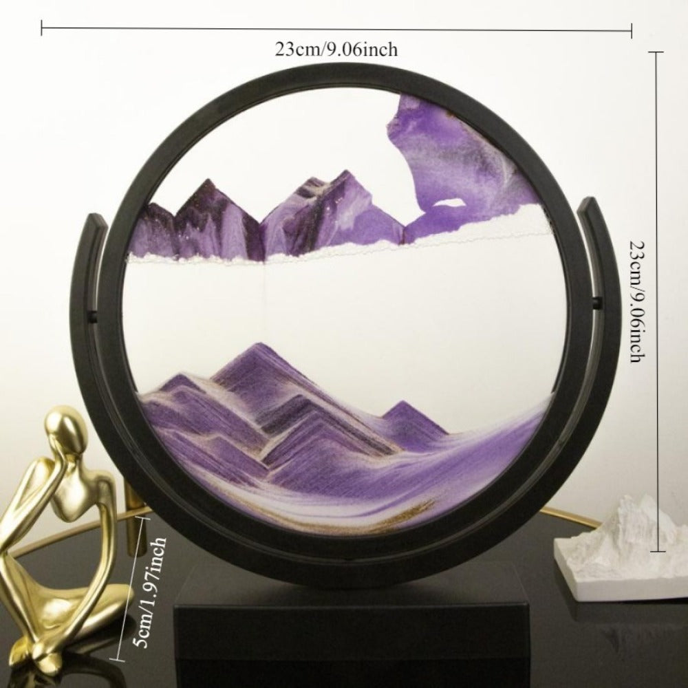 Quicksand Painting Desktop Art Sculpture – Abstract Sand Art Display Frame No Electricity Indoor Outdoor for Garden, Patio and Yard Use