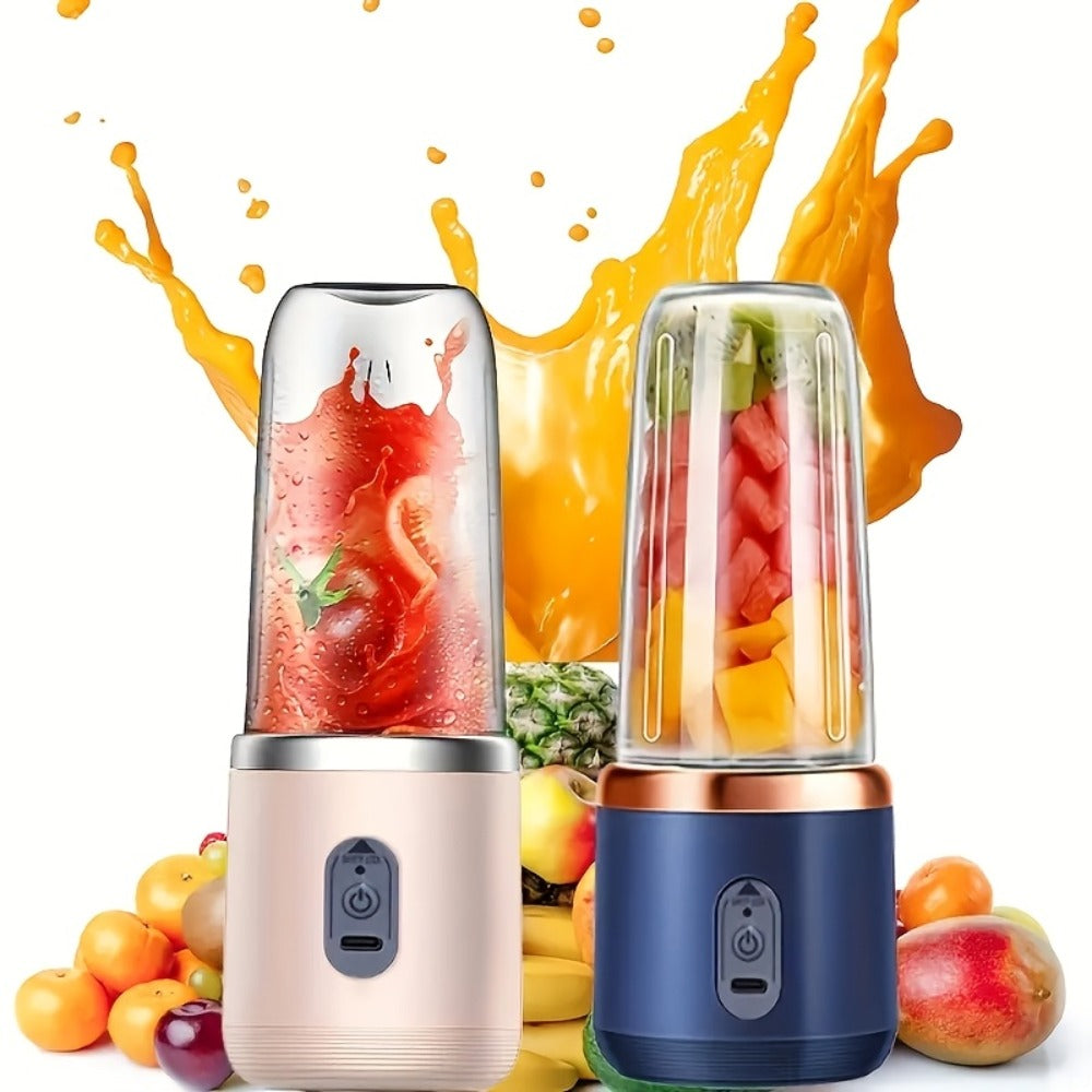Six-Blade Portable Blender with Blue or Pink Single- and Double-Cup Checkout Configurations