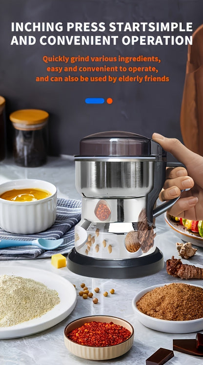Electric Grain Grinder Mill, High-Speed Spice Coffee Herb Grinding Machine with Powerful Motor, Compact Design for Home Kitchen Use