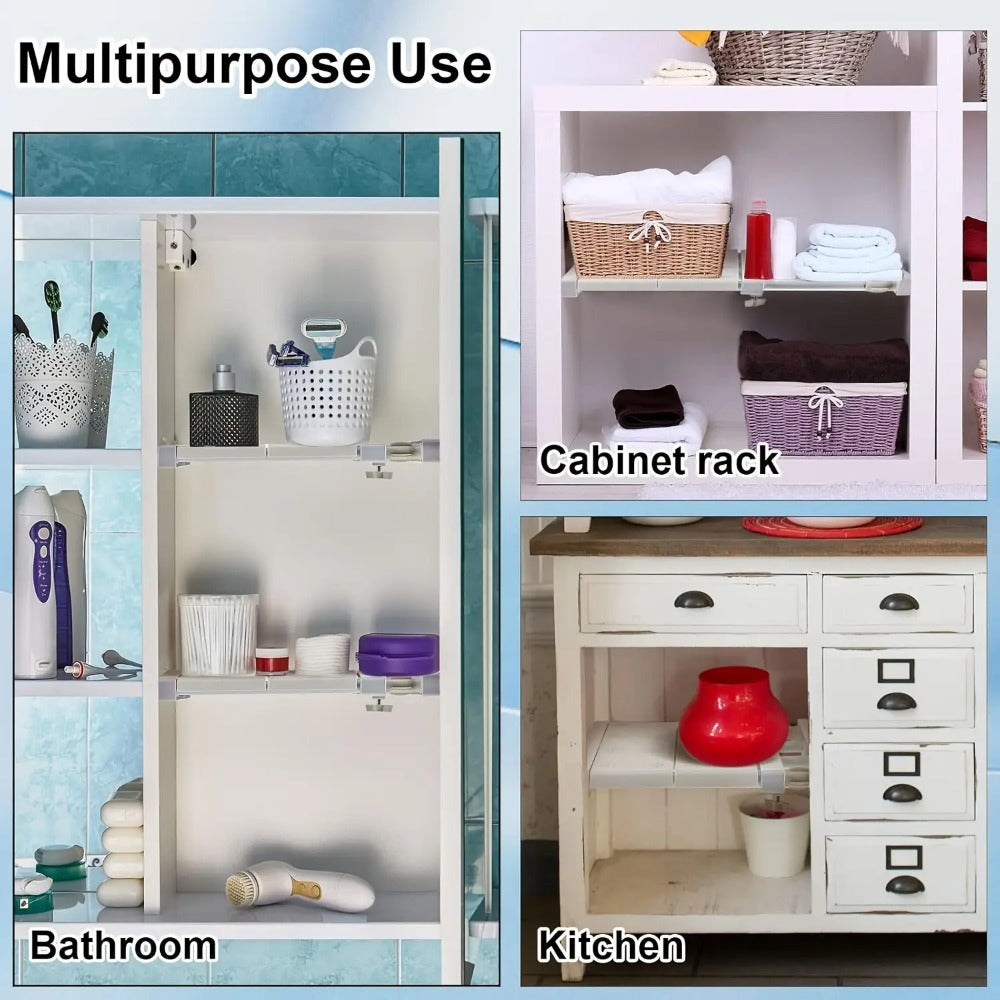 Adjustable Tension Shelf Rod Metal Storage Rack Expandable 18.9-31.5 Inch Closet Organizer for Home Cooking, Dining and Outdoor Meals