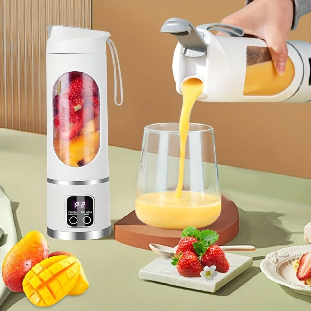 Portable Juicer USB Rechargeable with LED Display - Handheld Personal Blender for Smoothies, Juice & Ice Crush