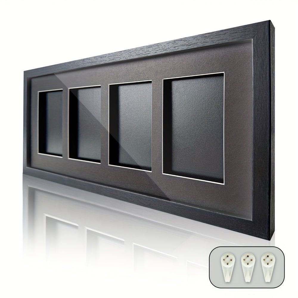 Trading Card Display Case Wall Mounted Wood Frame – Pokemon TCG Sports Cards 35–360pt Compatible, 1/2/4/6/10 Grid Options