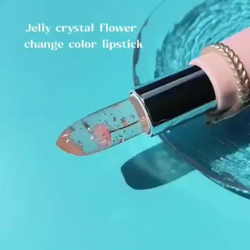 Lip Balm emaymei 6-Piece Flower Jelly Stick Set with Clear Gloss Texture and Pink Gift Box