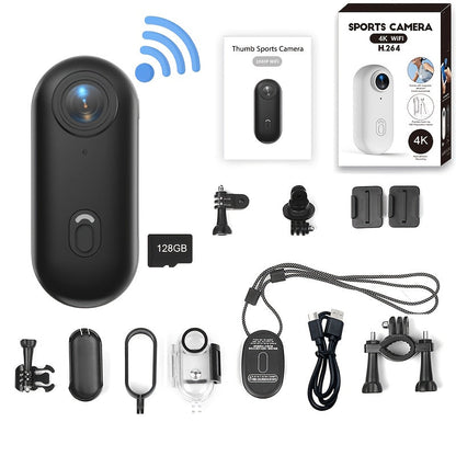 Mini Action Camera Thumb Size Wide Angle Lens 800mAh Battery with Memory Card Wearable Pocket for an Everyday Personal Care Routine