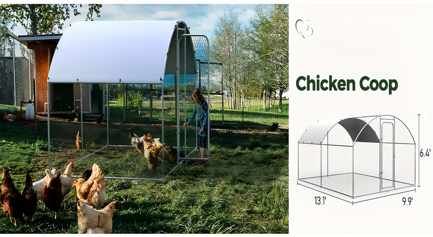 Walk-in Chicken Pen Large Metal Outdoor Poultry Enclosure Cover Yard Cage for Chickens Ducks Rabbits 3 Sizes Available