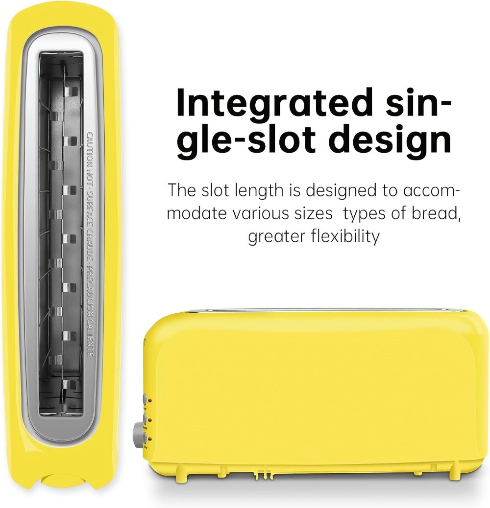 2 Slice Slim Toaster with 6 Shade Settings, Cancel Reheat Defrost Functions, Removable Crumb Tray – Compact 750W Bread Toaster for Kitchen