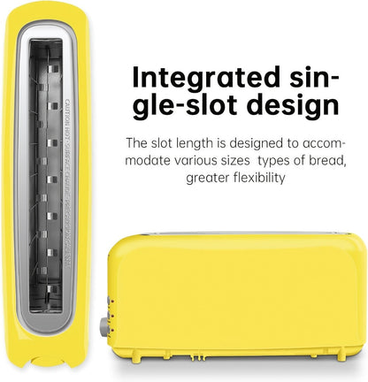 2 Slice Slim Toaster with 6 Shade Settings, Cancel Reheat Defrost Functions, Removable Crumb Tray – Compact 750W Bread Toaster for Kitchen