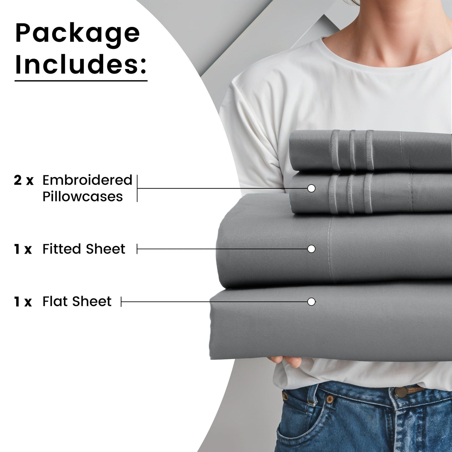 Fitted Sheet Set 6-Piece Brushed Polyester Deep Pocket Bed Sheets 20 Colors Hotel Luxury Bedding with Embroidered Pillowcases