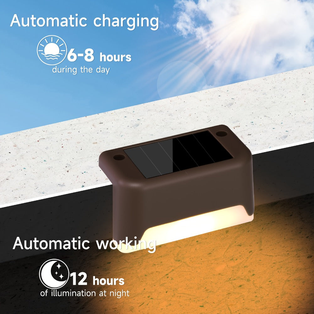 Solar Step Lights IP65 Waterproof – LED Deck Lights for Outdoor Stairs, Fence & Pathway, Auto On/Off Dusk to Dawn