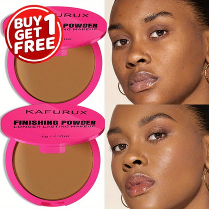 Pressed Powder Foundation 2 Pcs Set Waterproof Sweatproof Lightweight Buildable Coverage, for Makeup, Travel and Everyday Vanity Use