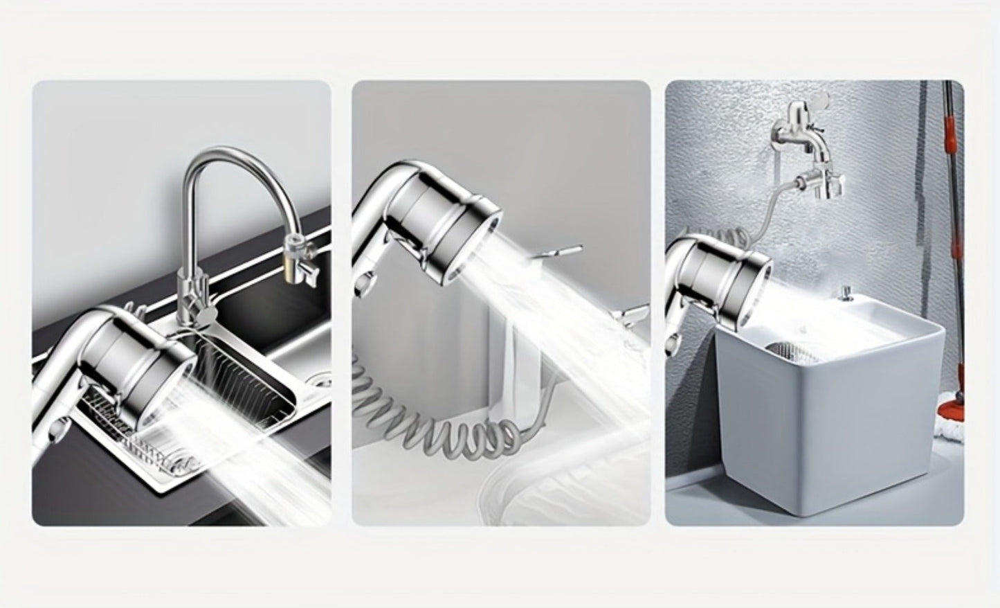 Faucet Extender Pull-Out Retractable Showerhead for Washbasin - Hot & Cold Compatible Hair Washing Sink Sprayer