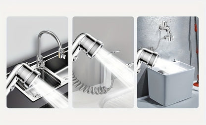 Faucet Extender Pull-Out Retractable Showerhead for Washbasin - Hot & Cold Compatible Hair Washing Sink Sprayer
