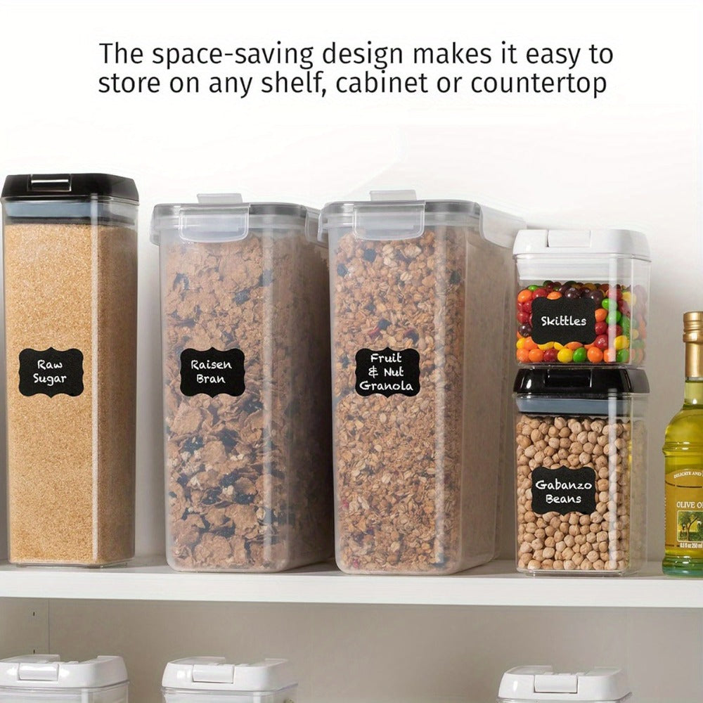 Pantry Jar Food Storage Organizer Eight-Piece Set with 84.54oz or 1.06-Gallon Canisters for Kitchen and Pantry Organization