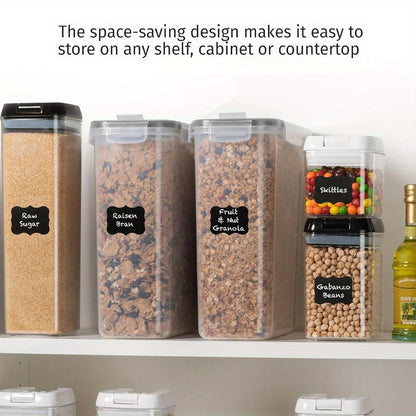 Pantry Jar Food Storage Organizer Eight-Piece Set with 84.54oz or 1.06-Gallon Canisters for Kitchen and Pantry Organization