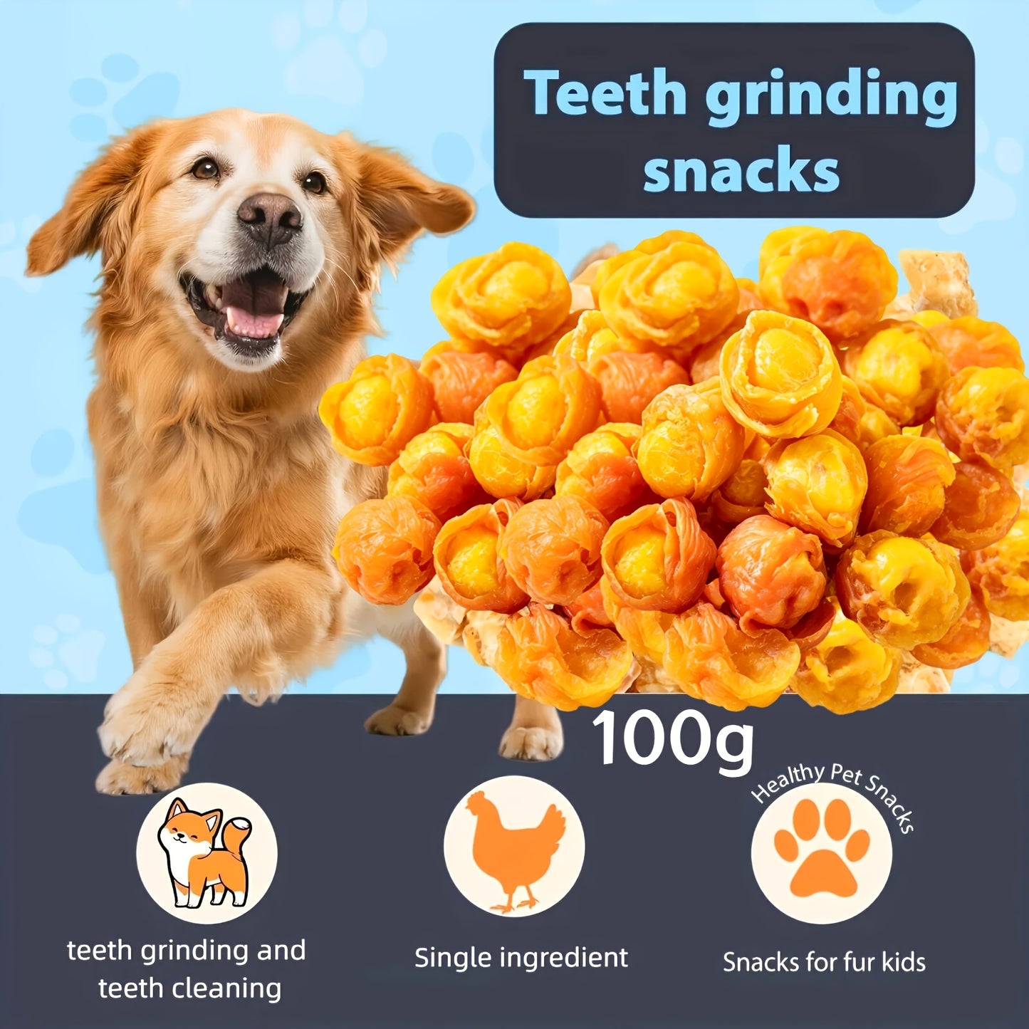 Mixed Flavor Dog Chews – Chicken Jerky & Duck Jerky Variety Pack, High Protein Low Fat Long-Lasting Training Reward Snacks