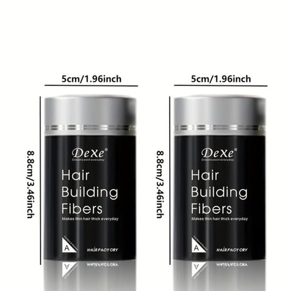DeXe Hair Fiber Powder 2pcs x 22g, Natural Fine Thickening Fibers for Thinning Hair & Bald Spot Coverage