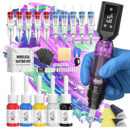 Rotary Tattoo Pen Machine Kit, 1200mAh Battery, LED Display, 4.0mm Stroke, Anti-Slip Grip, Adjustable 4-12V