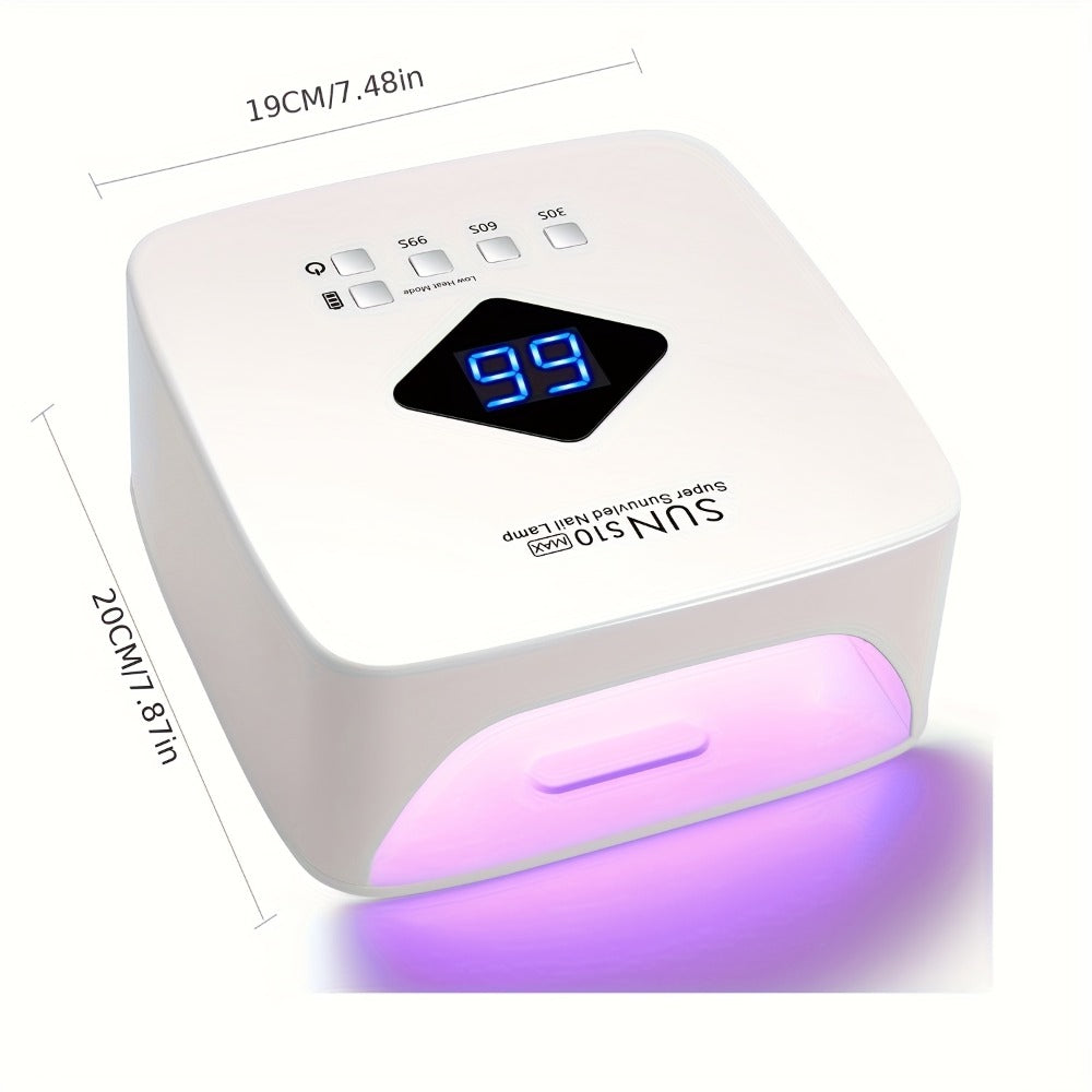Rechargeable UV LED Nail Lamp 30 Beads, Professional Gel Nail Curing Light Cordless with 3 Timer Settings