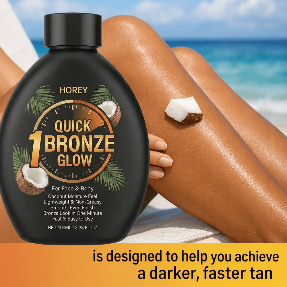 Dark Self Tanning Lotion Sunless Tanner 3.38oz - Instant Radiance, & Smoothing, Tattoo Friendly, Lasting Bronze & Golden Brown Glow