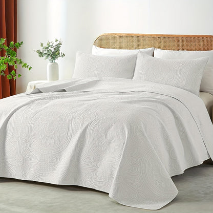 Quilt Set 2-3pcs – Lightweight Microfiber Bedspread Coin Pattern Coverlet All Seasons Twin Full Queen King Cal King