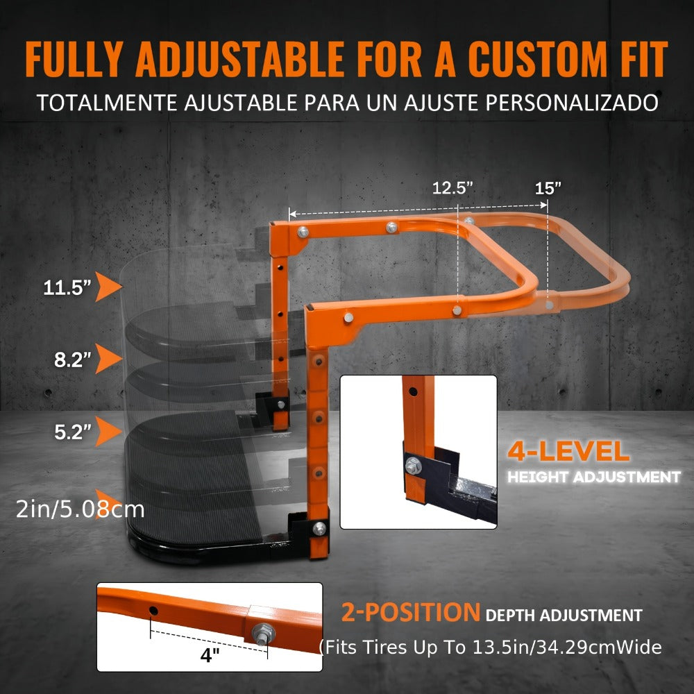Tire Step Foldable Anti-Slip Thickened – 300 / 500 / 650 lb Capacity Adjustable Height for Truck SUV Trailer Maintenance