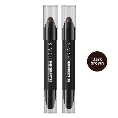 Instant Gray Root Coverage Stick for Men 2-Pack Sevich Beard & Hairline Color Pen, Sweat-Proof Precise Application Black & Dark Brown