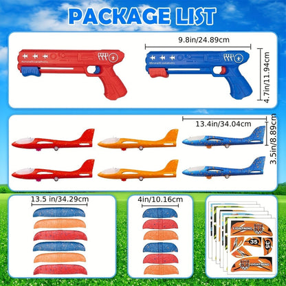 Airplane Launcher Toy Set with 3 Planes & Stickers for Kids Ages 3-12 with the Listed Color, Size or Set Options for Everyday Use