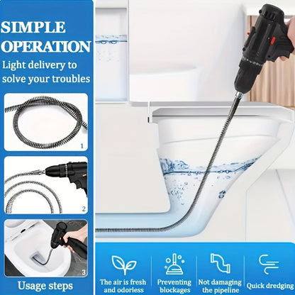 Drain Snake Pipe Unclogger 59 Inch Flexible Hair Clog Remover Tool for Sink, Toilet & Bathroom Drain