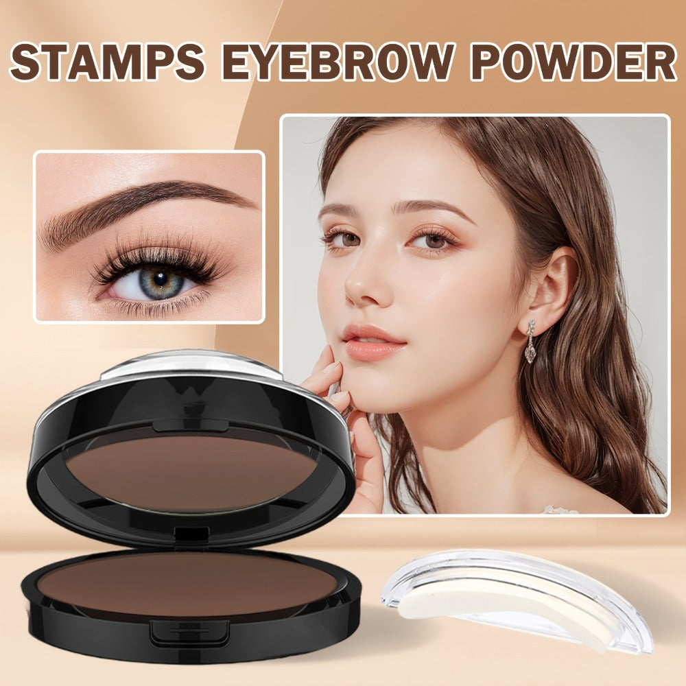 Waterproof Eyebrow Stamp Powder Kit Natural Arched Brow Shaping Long-Lasting Makeup for Women – Beginner Friendly Works on Dry & Oily Skin