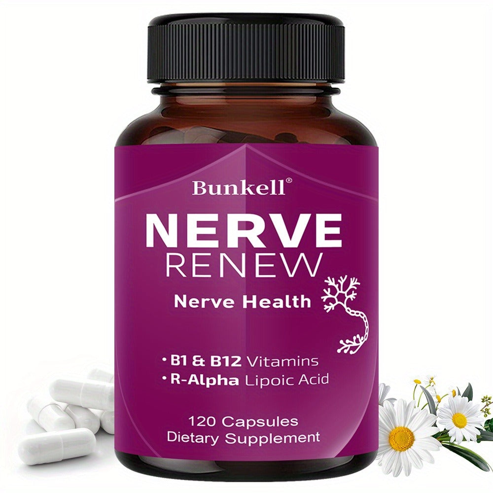 Neurohealth Supplement with Vitamins B1 & B12, Brain, Nerve & Energy Support Premium Formula for Women & Men