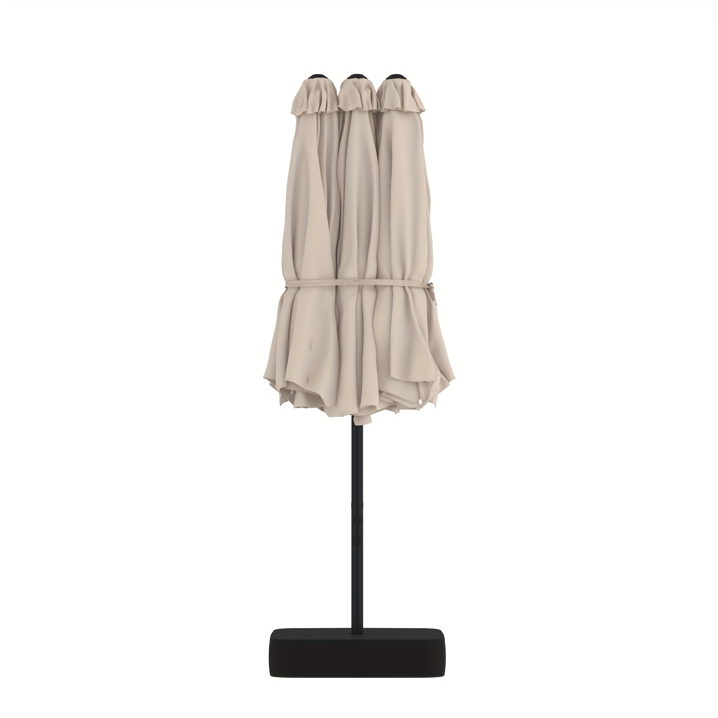 Patio Umbrella 15x9FT Double-Sided Rectangle with Optional 36 LEDs, 12-Rib Frame and Eight Color-Light Options