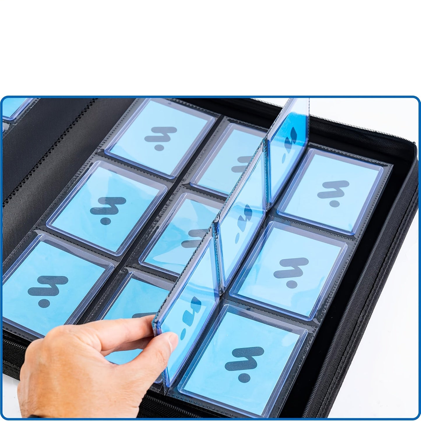 288-Slot Trading Card Storage Binder with 9-Pocket Pages, Zip-Around Cover and 3 x 4-Inch Top Loader Fit