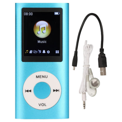 Portable MP3 and MP4 Player with 128GB Card Support, LCD Screen and Six Green, Black, Red, Blue or Silver Models
