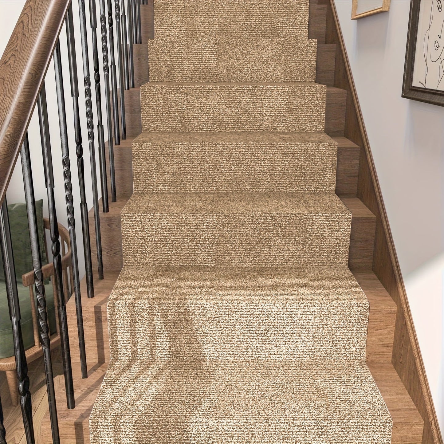 Solid-Color Stair and Hallway Runner, 23.62 in Wide with Five Colors and Up to Four Lengths