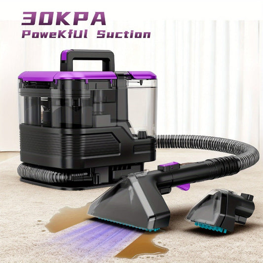 Portable Upholstery Cleaner Machine 30Kpa, Carpet & Spot Cleaner with Dual Brush Head for Deep Stain Removal on Carpet