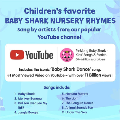 Baby Shark Sound Book for Toddlers, Pinkfong 10-Button Interactive Animal Songs Sing-Along Nursery Rhymes Learning Book Kids Ages 1-3