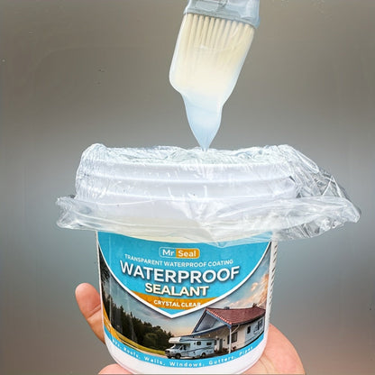 Clear Waterproof Sealant 1000g – Transparent Adhesive for Roof, RV, Wall, Pipe & Tile Leak Repair, Indoor & Outdoor, Includes Brush