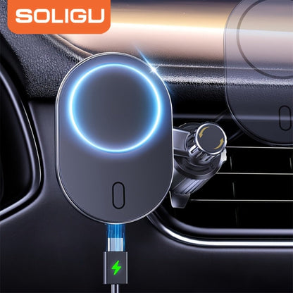 Magnetic Wireless Car Charger Phone Mount 15W Fast Charging – 360° Rotation Air Vent Car Phone Holder Compatible with iPhone 16 / 15 / 14