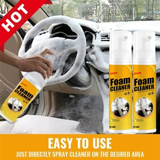 Car Interior Foam Cleaner Spray Kit 6.76oz | Multi-Surface Auto Detailing Cleaner for Dashboard Steering Wheel Seat Plastic Panel |