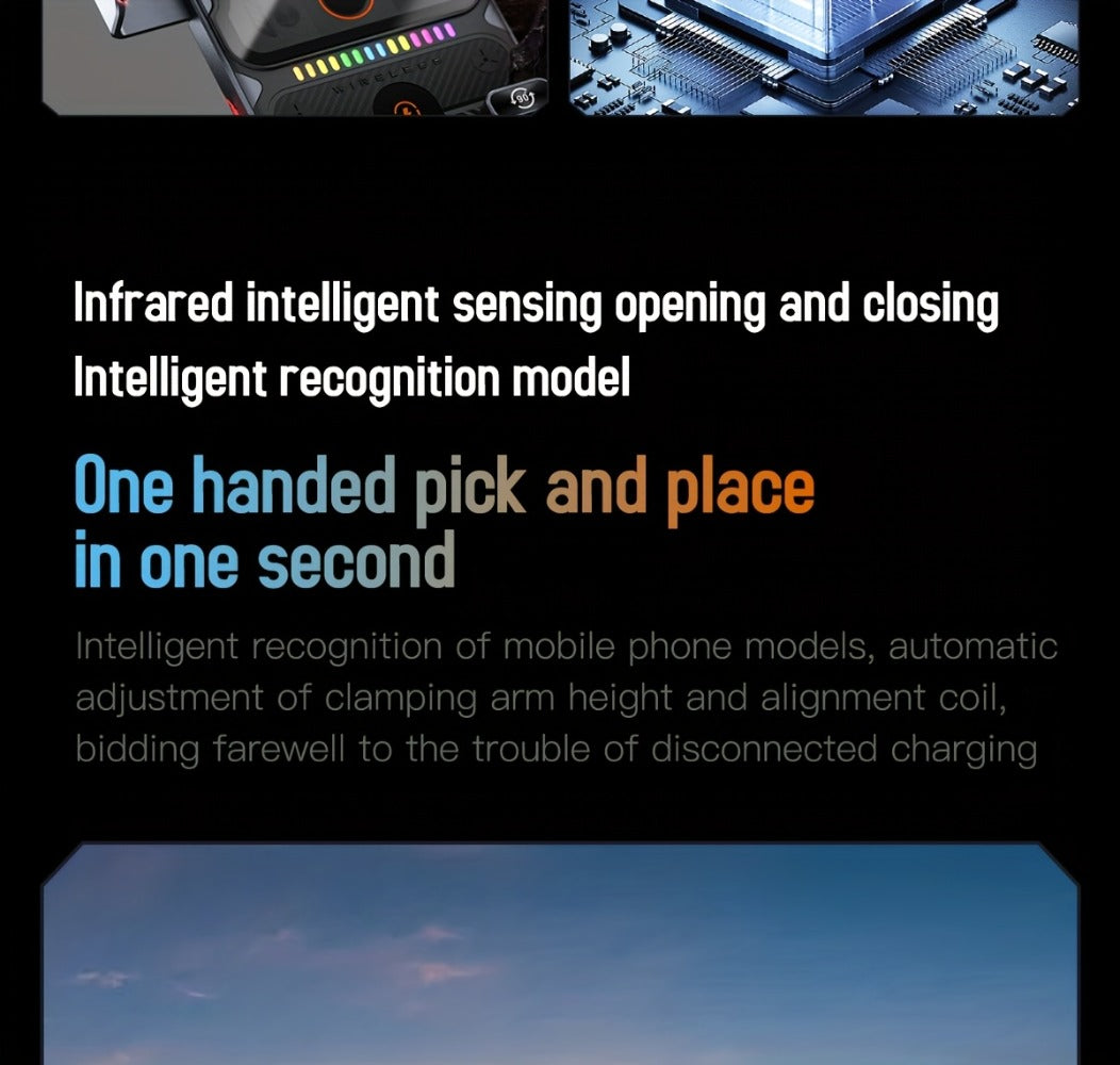 Car Wireless Charger 15W Auto-Align Smart Sensor FOD Detection Auto-Sensing Infrared Clamp 4mm for an Everyday Personal Care Routine