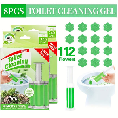 Toilet Cleaning Gel Stamp with Dispenser, Toilet Bowl Freshener & Cleaner Gel Stamps Scale & Toilet Ring