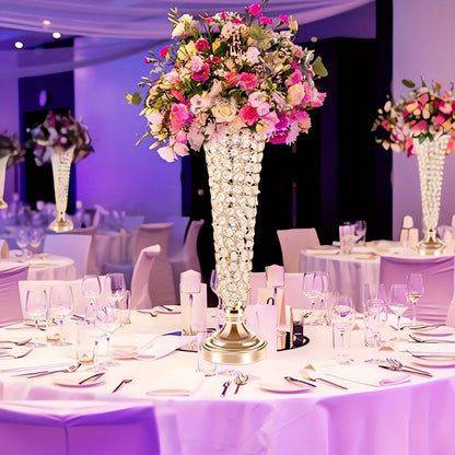 Crystal Trumpet Flower Vase Centerpieces for Wedding Table – Bling Wrought Crystal Vases for Party, Anniversary, Birthday