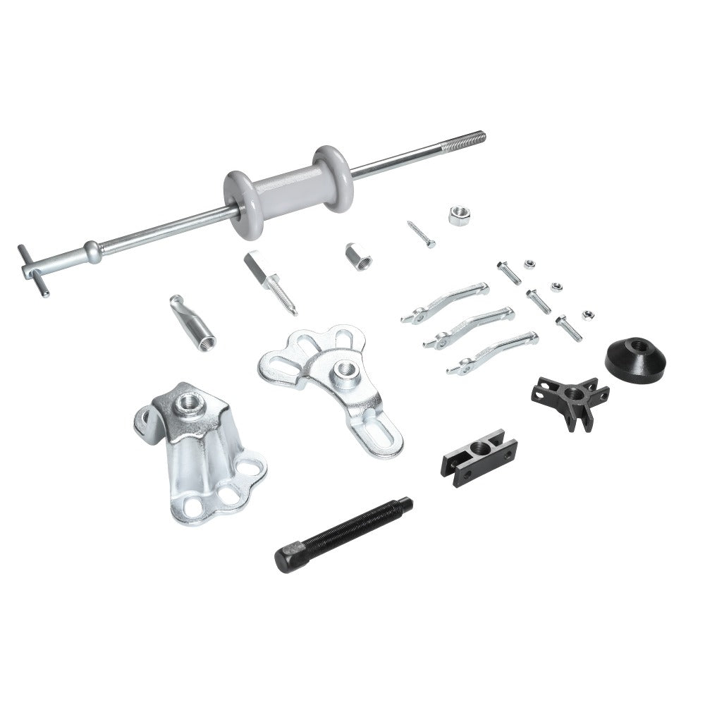 Slide Hammer Puller Kit 19-PC – 10 LB Forged Steel Hammer & 12 Adaptors, Bearing Race Seal Removal Tool, Universal Auto Repair Puller Set