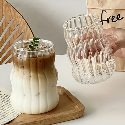 Borosilicate Glass Mugs Set of 4, Cloud-Shaped Coffee Mug Artistic Irregular Design, Clear Glass Cup for Hot Cold Beverages