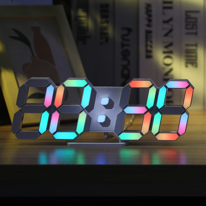 9.7-Inch RGB LED Wall and Desk Clock with Remote, Alarm, Date, Temperature and USB Power Cable